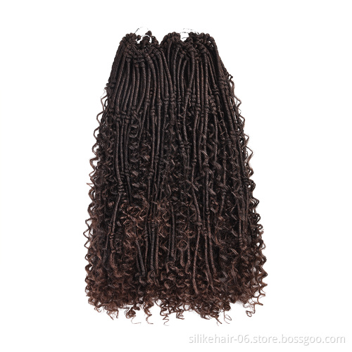 Goddess Locs Crochet Hair Hippie Locs Faux Locs Crochet With Curly Hair 20 Inch   Boho Style Synthetic Braids Hair Extensions